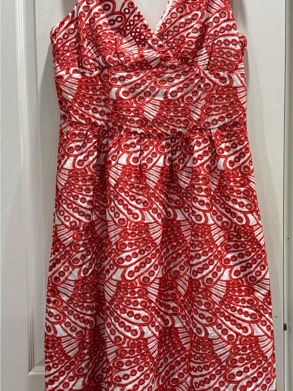 Adelyn Rae Red and White Printed Mini Dress